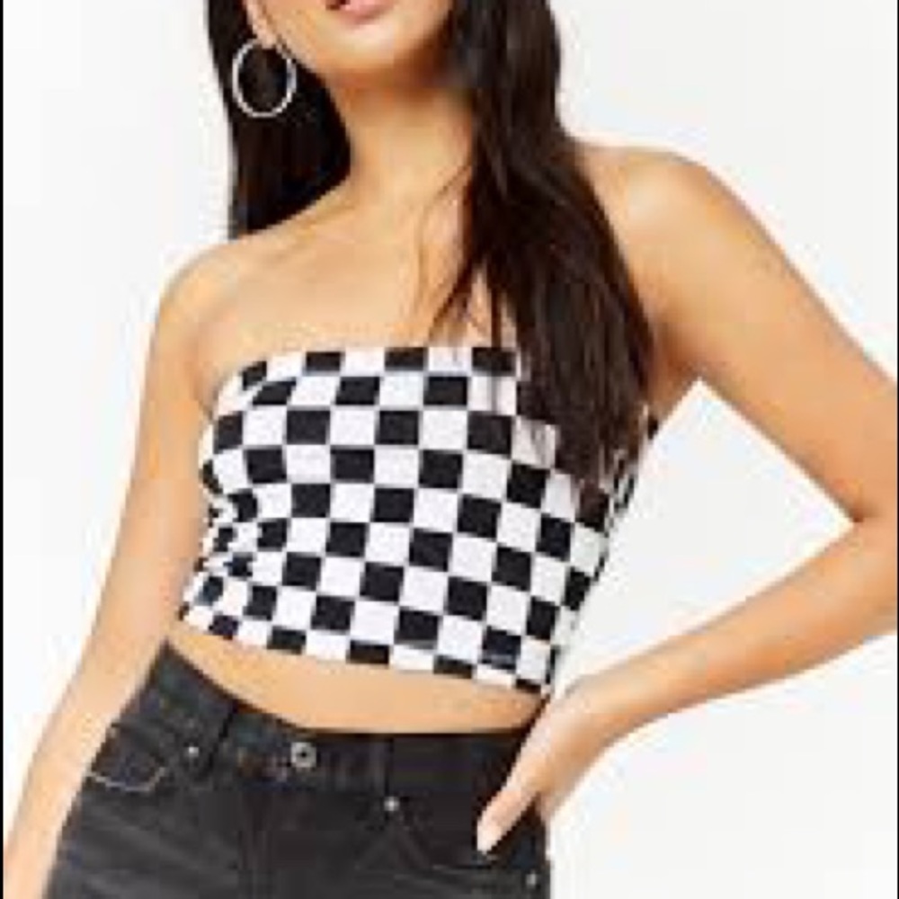 Checked crop top